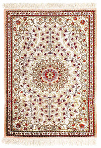 Silk Carpet - Ghom Silk - Premium - 80 x 59 cm - beige