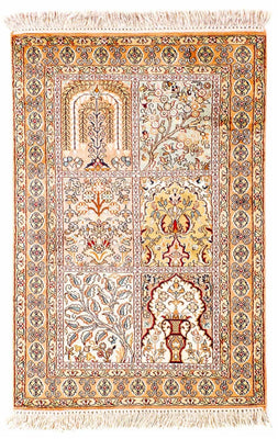 Sidenmatta - Kashmir Silk - 98 x 60 cm - beige