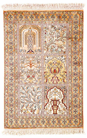 Sidenmatta - Kashmir Silk - 98 x 60 cm - beige