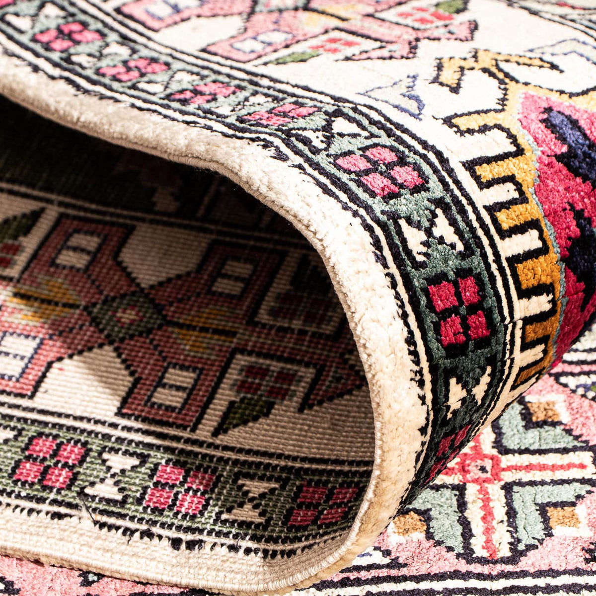 Runner Sidenmatta - Kayseri - 156 x 76 cm - flerfärgad