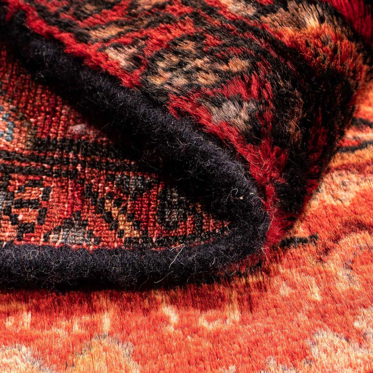 Persisk matta - Nomadic kvadrat  - 92 x 82 cm - mörkröd