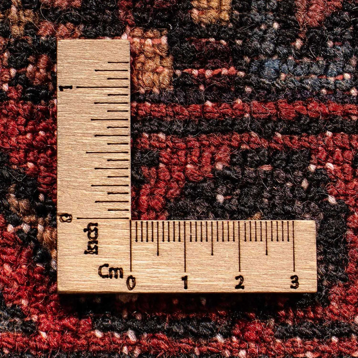 Persisk matta - Nomadic kvadrat  - 92 x 82 cm - mörkröd