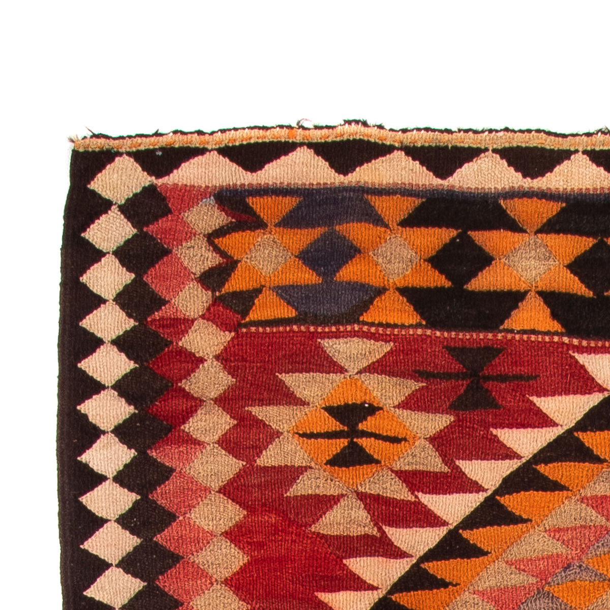 Runner Kelim-matta - gammal - 380 x 135 cm - flerfärgad