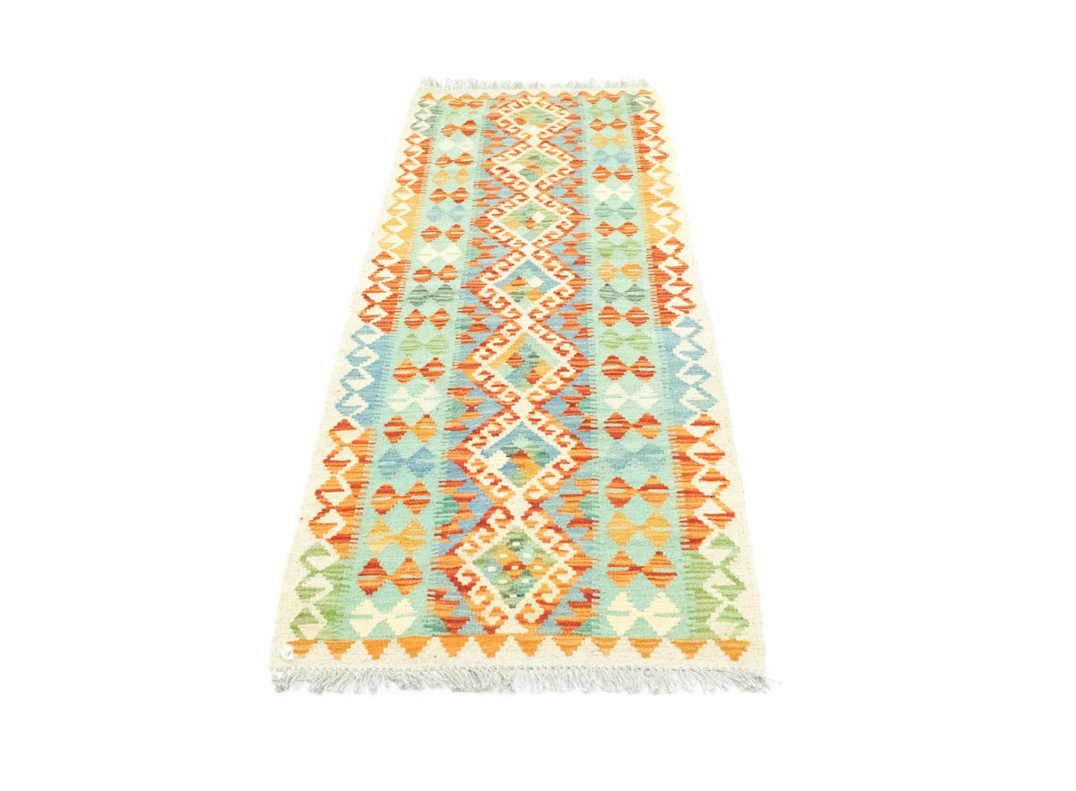 Runner Kelim Carpet - orientalisk matta - 200 x 68 cm - färgad