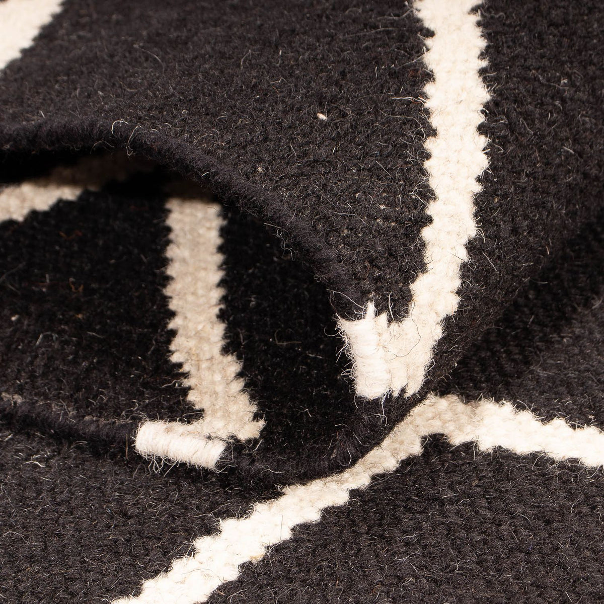 Kelim matta - trendig - 160 x 80 cm - mörkblå