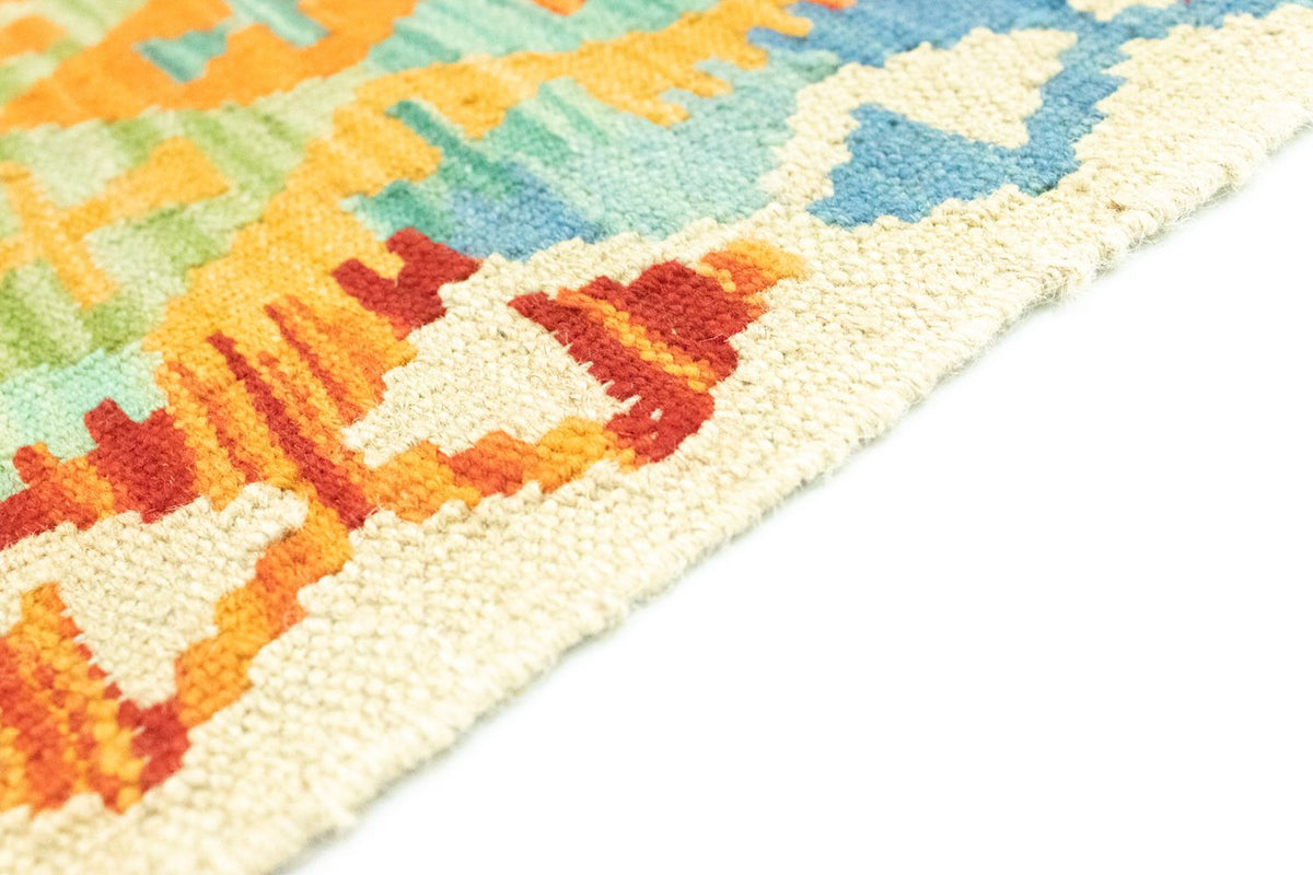 Runner Kelim Carpet - orientalisk matta - 197 x 64 cm - färgad