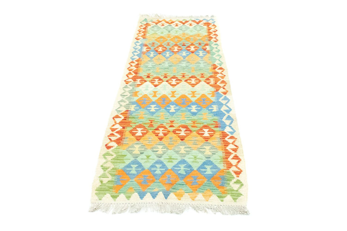 Runner Kelim Carpet - orientalisk matta - 197 x 64 cm - färgad