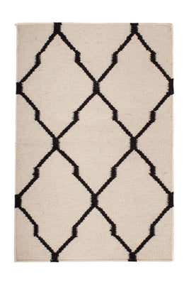 Kelim matta - trendig - 95 x 60 cm - beige