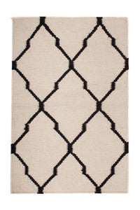 Kelim matta - trendig - 95 x 60 cm - beige