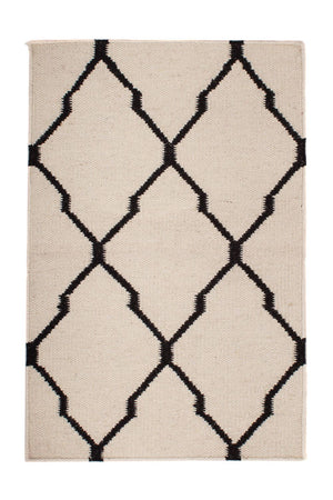 Kelim matta - trendig - 95 x 60 cm - beige