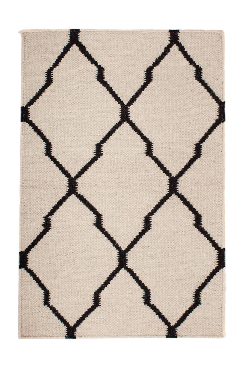 Kelim matta - trendig - 95 x 60 cm - beige