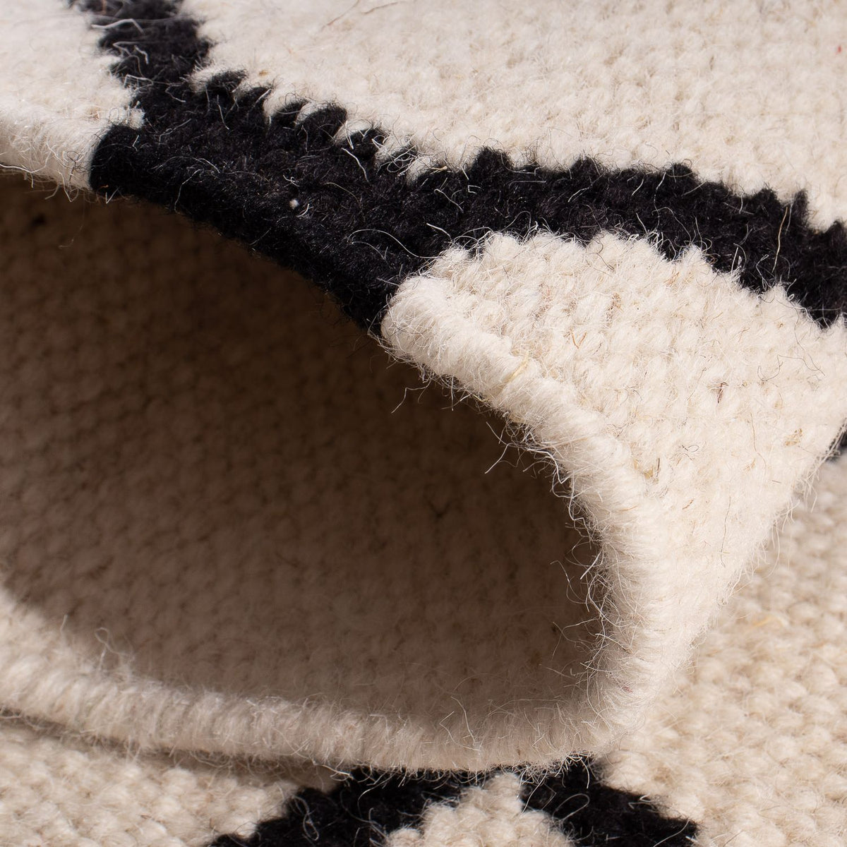 Kelim matta - trendig - 95 x 60 cm - beige