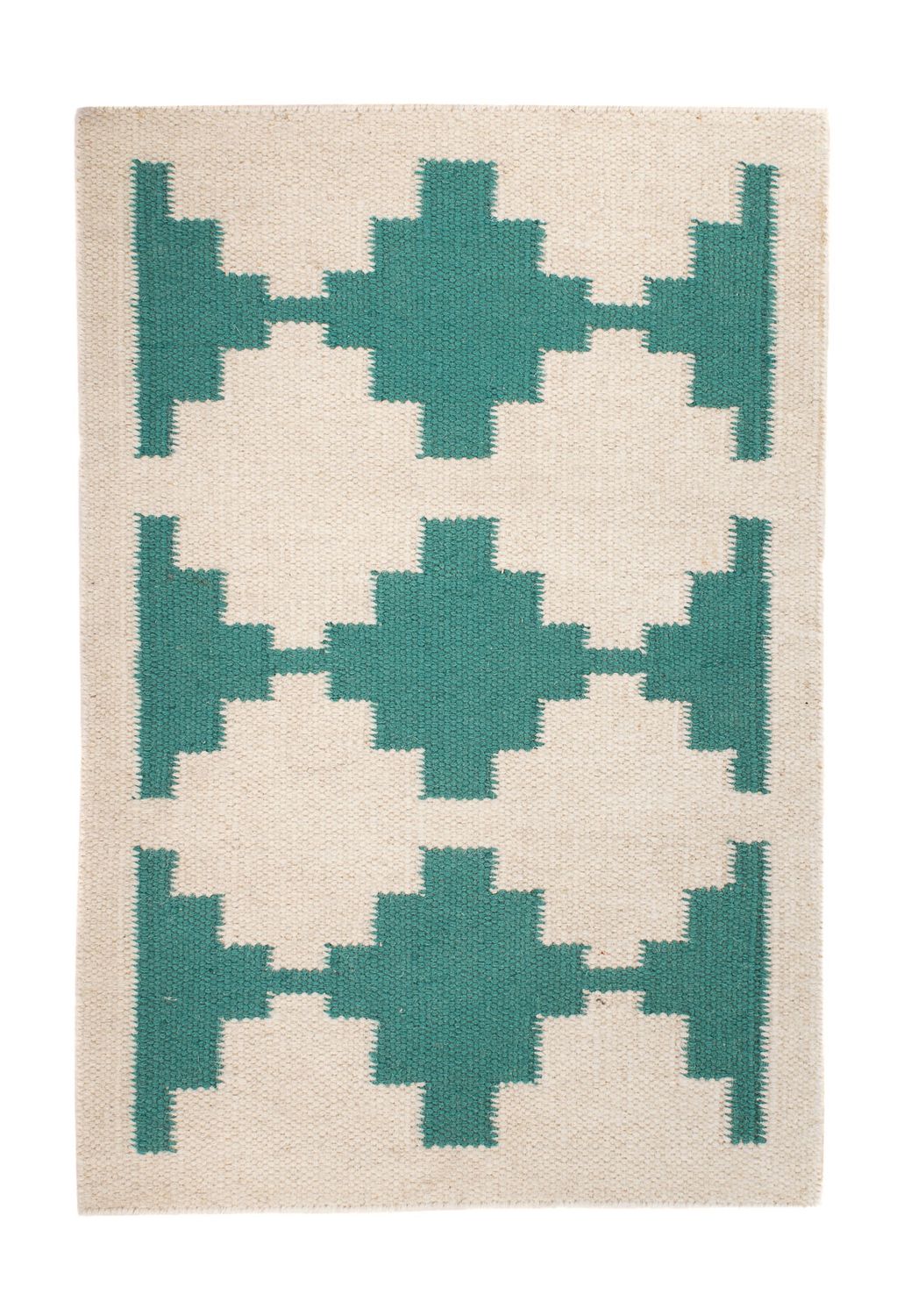 Kelim matta - trendig - 90 x 60 cm - beige