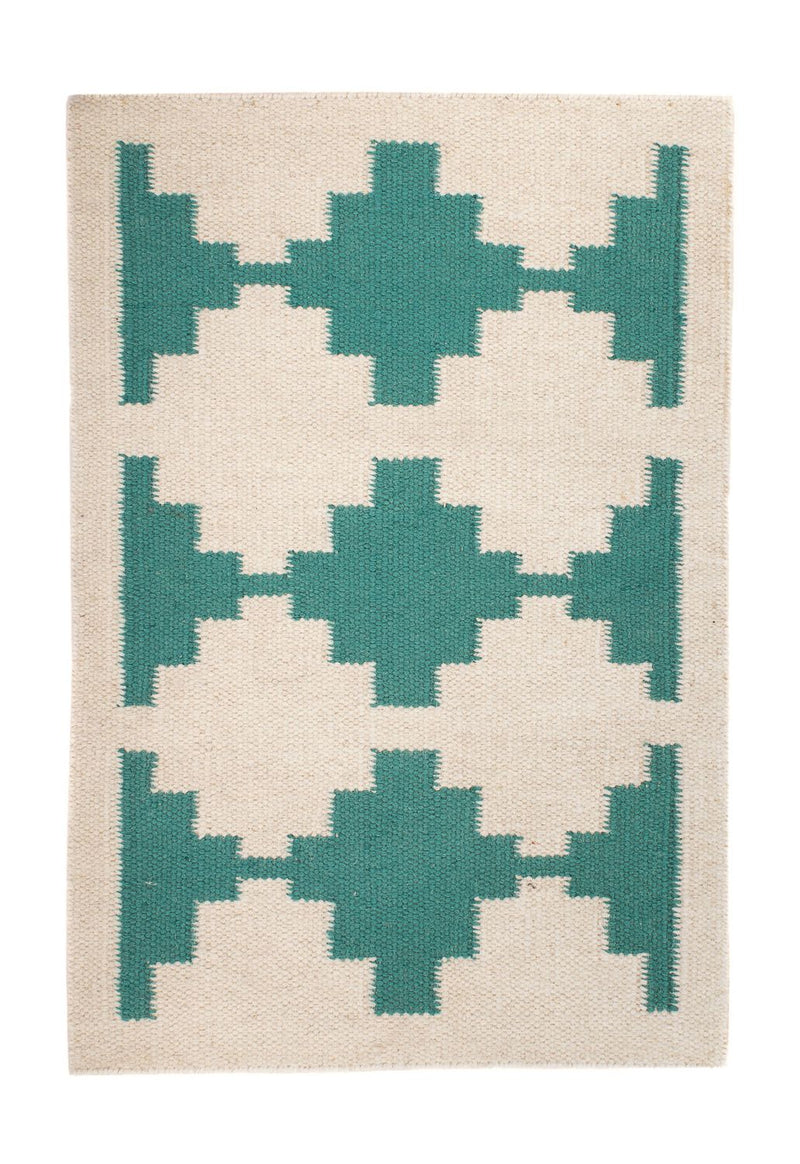 Kelim matta - trendig - 90 x 60 cm - beige