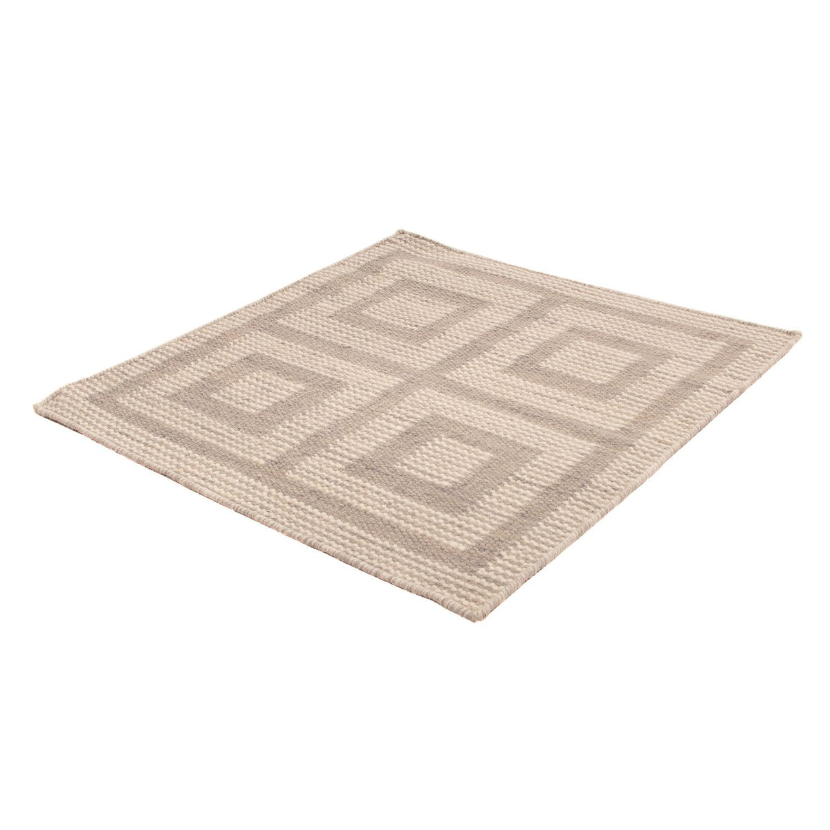 Kelim matta - trendig kvadrat  - 60 x 60 cm - beige