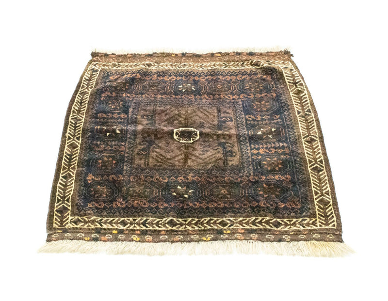 Afghansk matta kvadrat  - 80 x 80 cm - blå