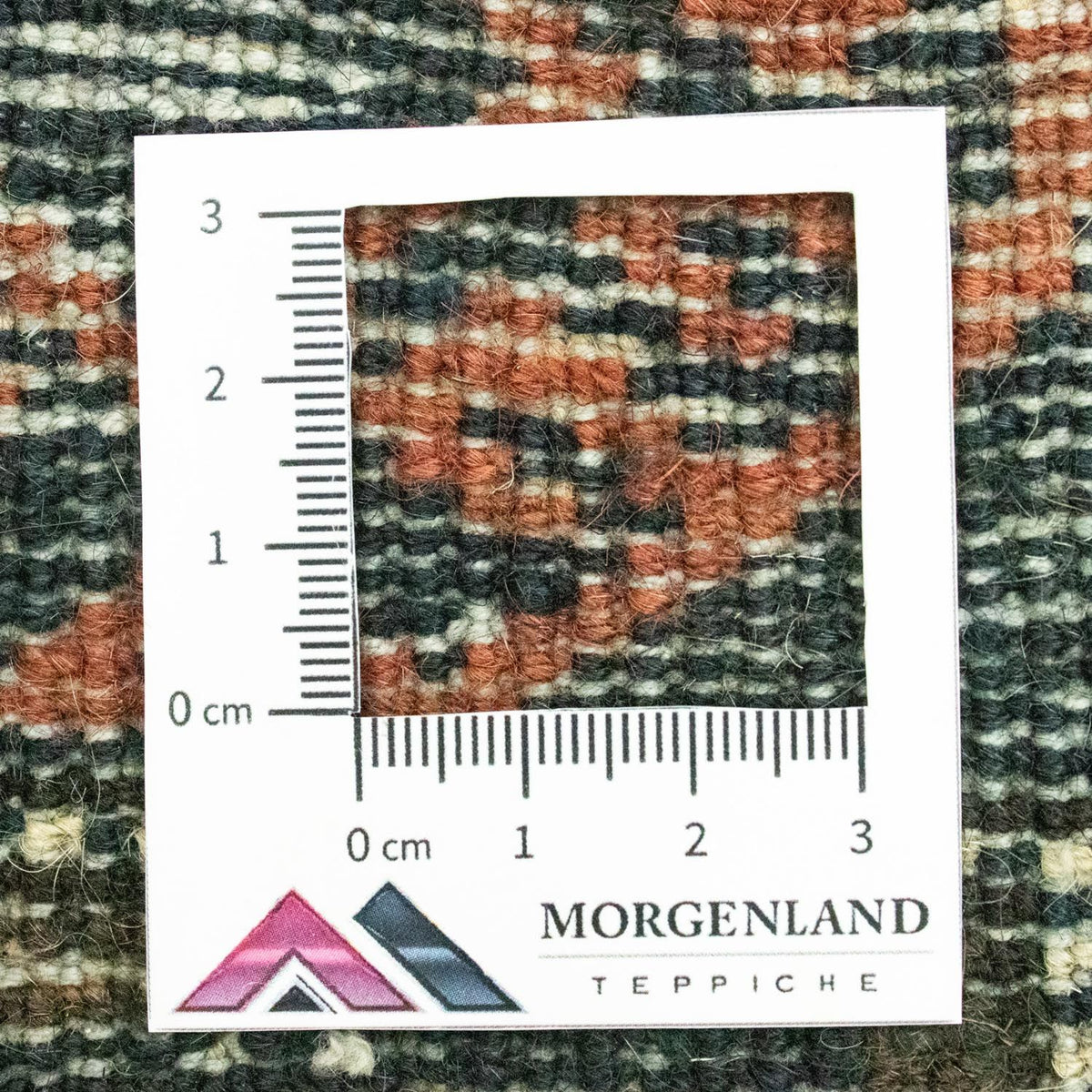 Afghansk matta kvadrat  - 66 x 64 cm - blå