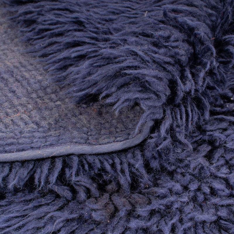 Hög luggmatta runt  - 260 x 260 cm - mörkblå