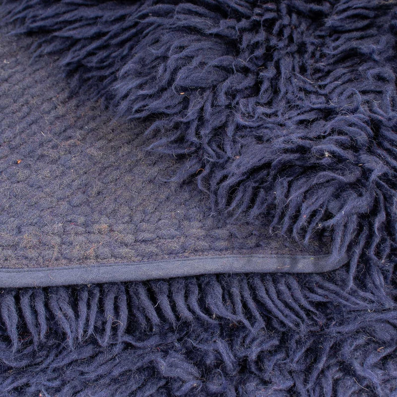 Hög luggmatta runt  - 261 x 261 cm - mörkblå