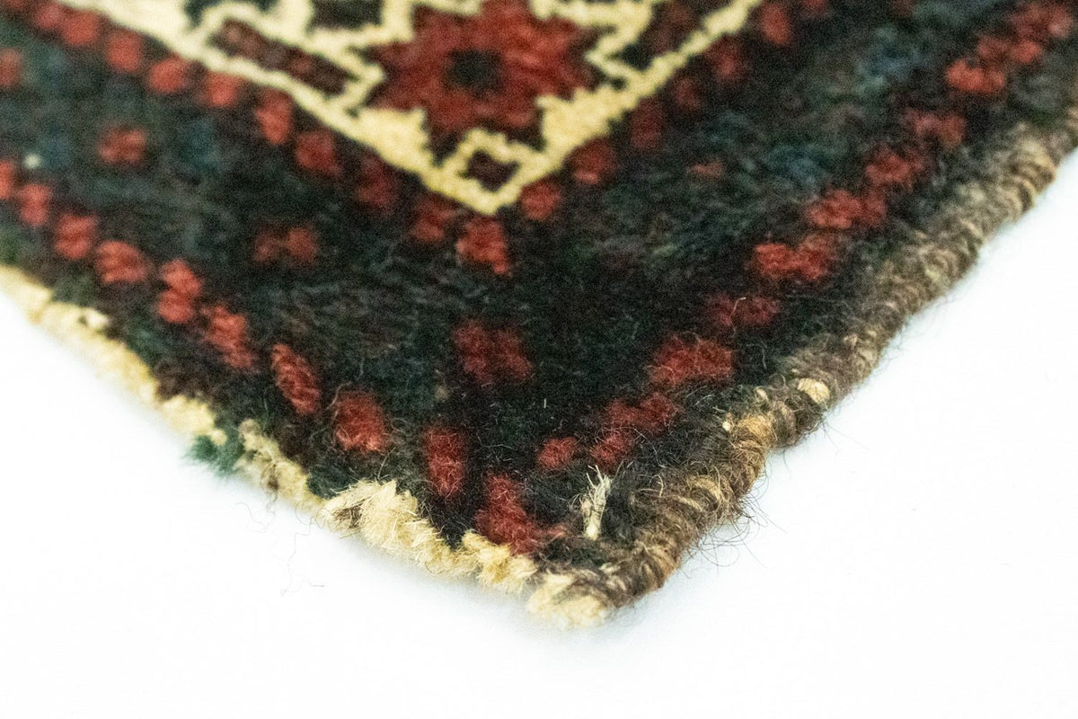 Afghansk matta kvadrat  - 35 x 33 cm - blå