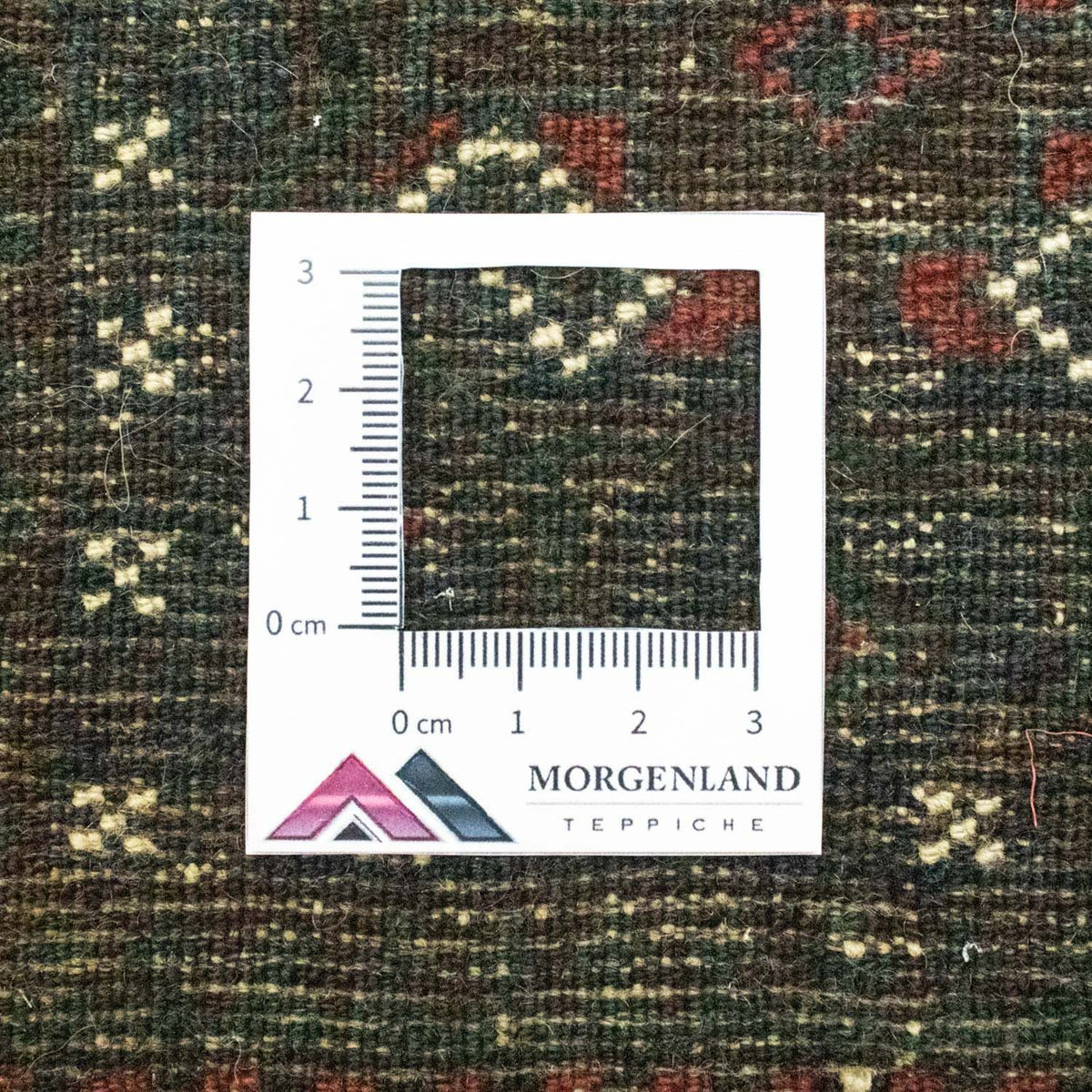 Afghansk matta kvadrat  - 35 x 33 cm - blå