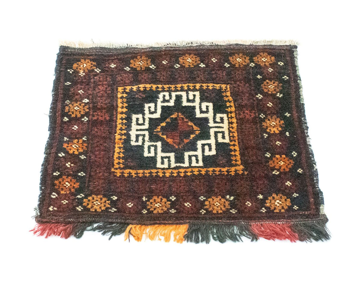 Afghansk matta kvadrat  - 45 x 42 cm - blå