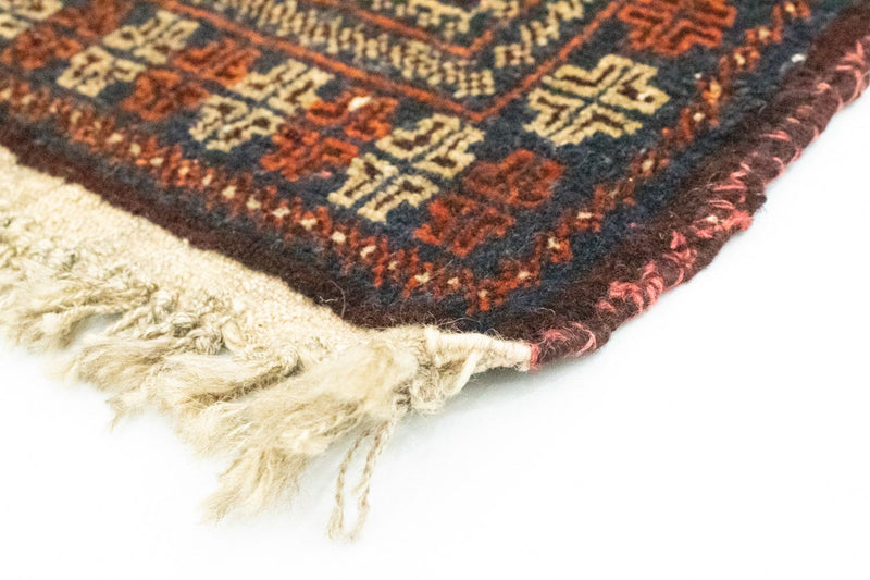 Afghansk matta kvadrat  - 70 x 57 cm - blå