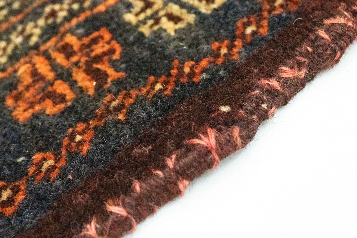 Afghansk matta kvadrat  - 70 x 57 cm - blå