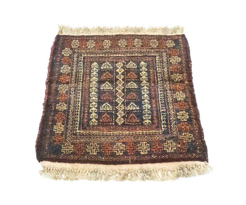 Afghansk matta kvadrat  - 70 x 57 cm - blå