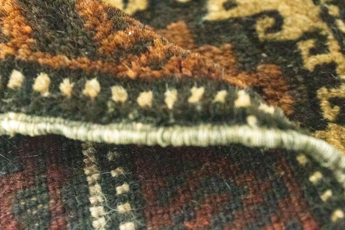 Afghansk matta kvadrat  - 47 x 41 cm - brun