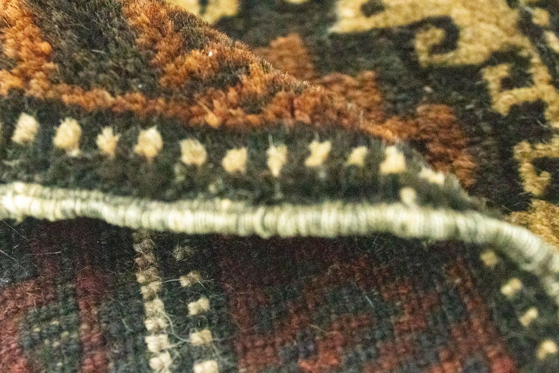 Afghansk matta kvadrat  - 47 x 41 cm - brun