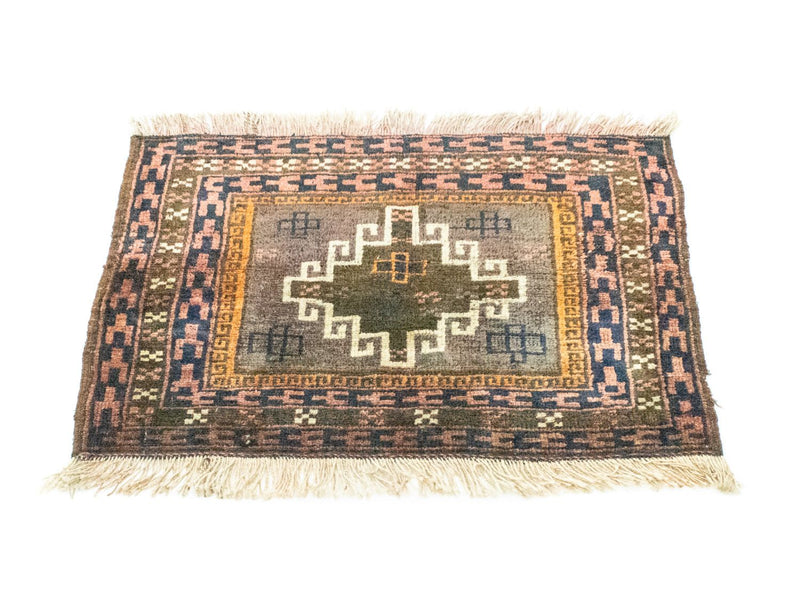 Afghansk matta - 64 x 47 cm - flerfärgad