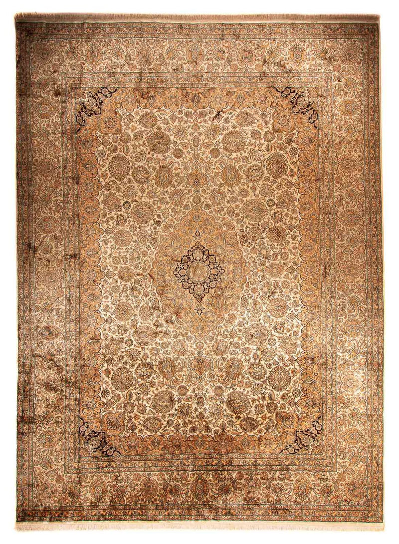 Sidenmatta - Kashmir Silk - 410 x 307 cm - ljusbrun