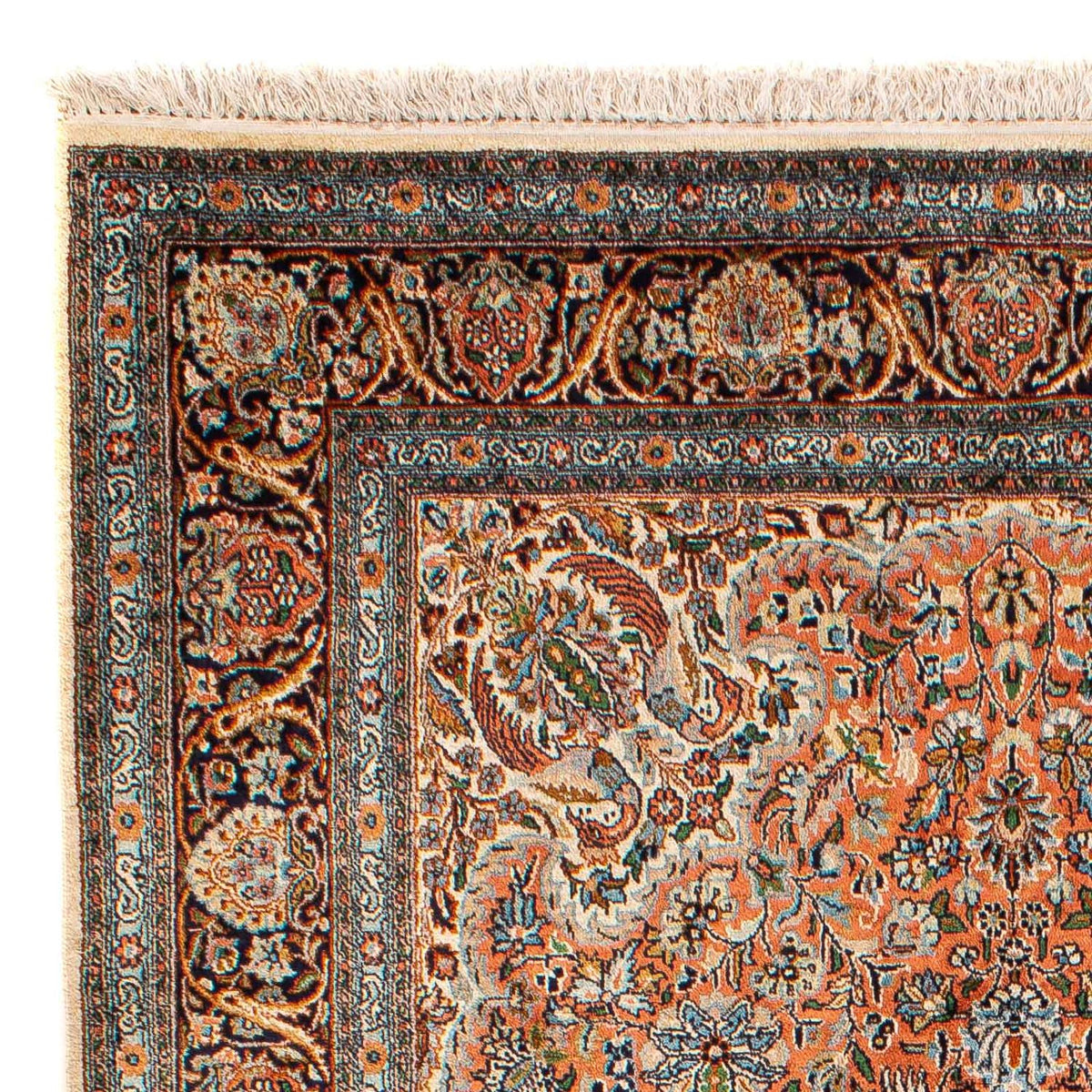 Sidenmatta - Kashmir Silk - 182 x 121 cm - ljusbrun