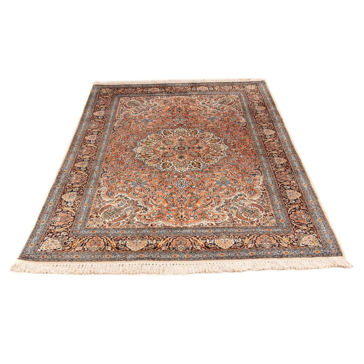 Sidenmatta - Kashmir Silk - 182 x 121 cm - ljusbrun