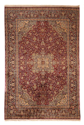 Sidenmatta - Kashmir Silk - 306 x 208 cm - mörkröd
