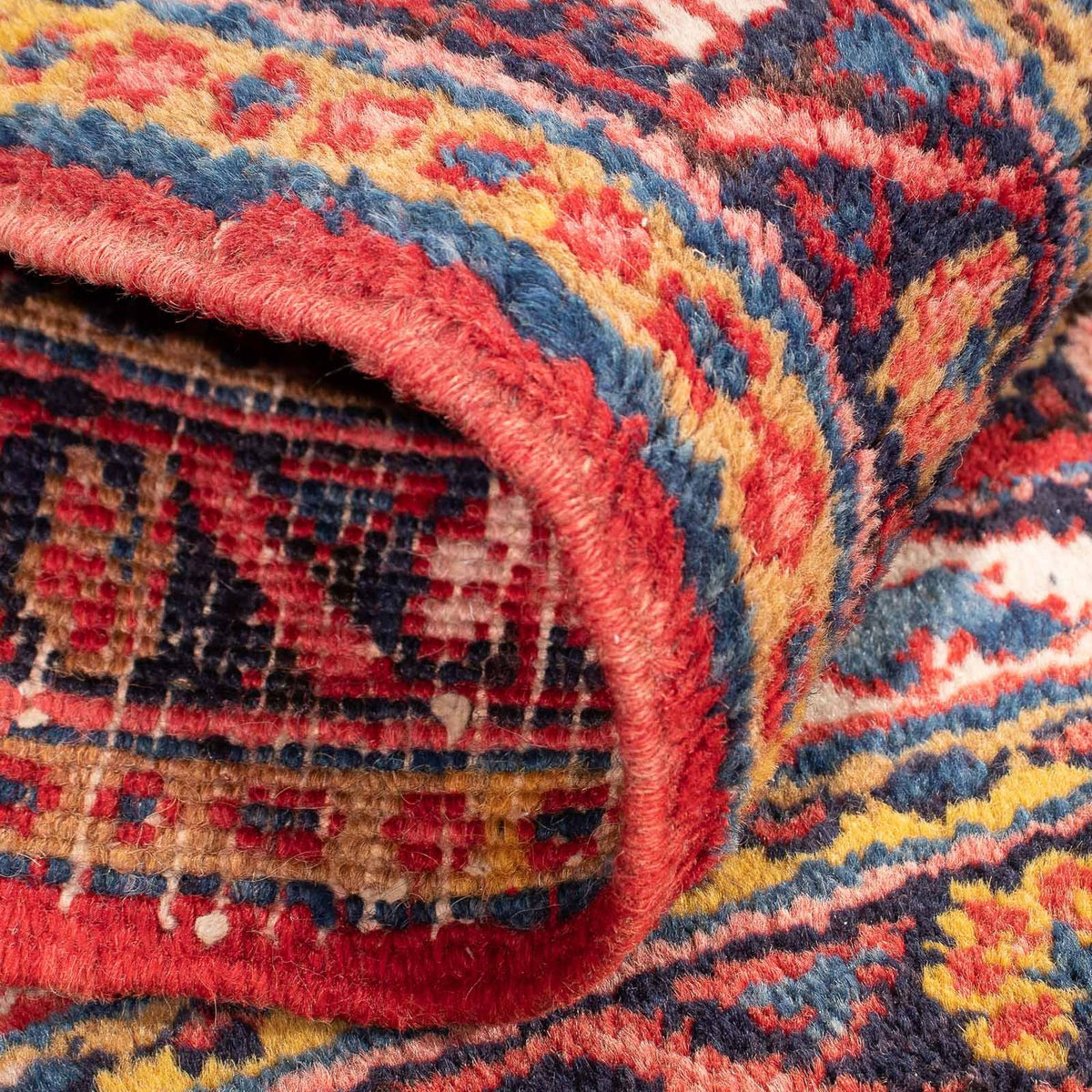 Persisk matta - Nomadic kvadrat  - 92 x 82 cm - mörkröd