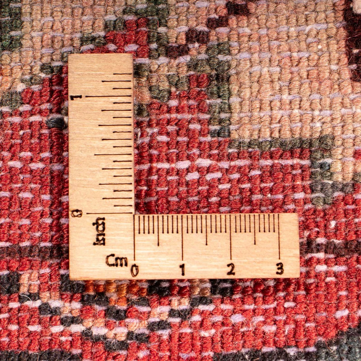 Persisk matta - Nomadic kvadrat  - 98 x 95 cm - mörkröd