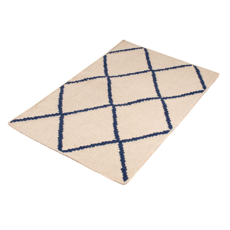 Kelim matta - trendig - 90 x 60 cm - beige