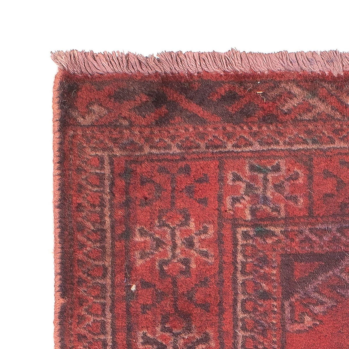 Turkaman-matta - 84 x 66 cm - mörkröd