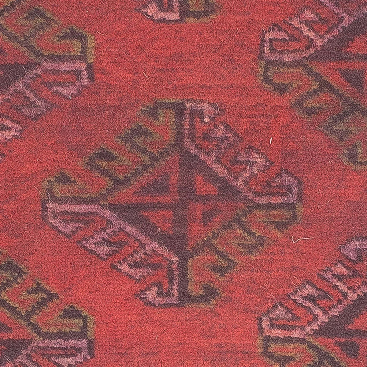 Turkaman-matta - 84 x 66 cm - mörkröd