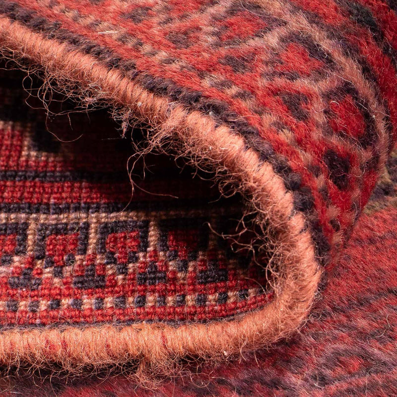 Turkaman-matta - 84 x 66 cm - mörkröd