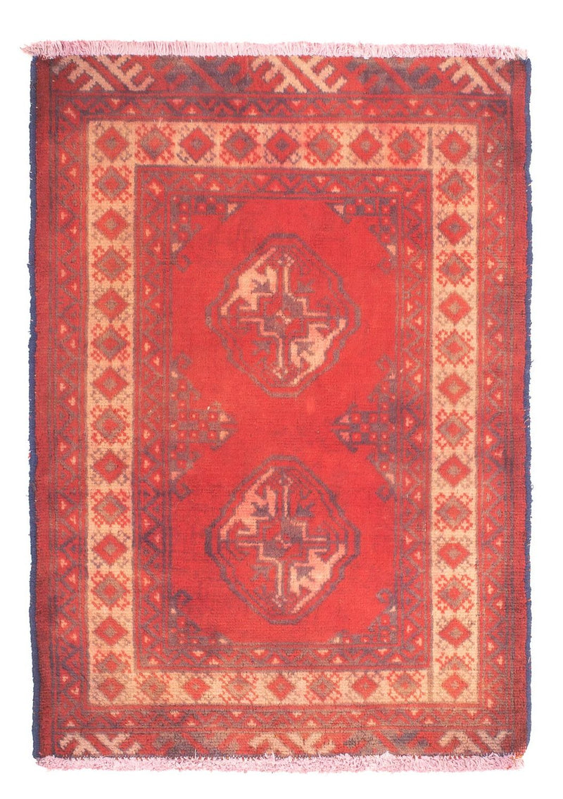 Turkaman-matta - 85 x 67 cm - röd