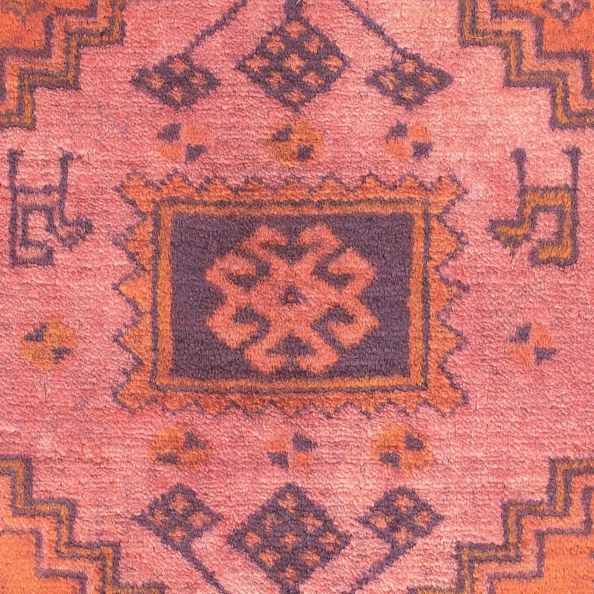 Turkaman-matta - 80 x 67 cm - ljusröd