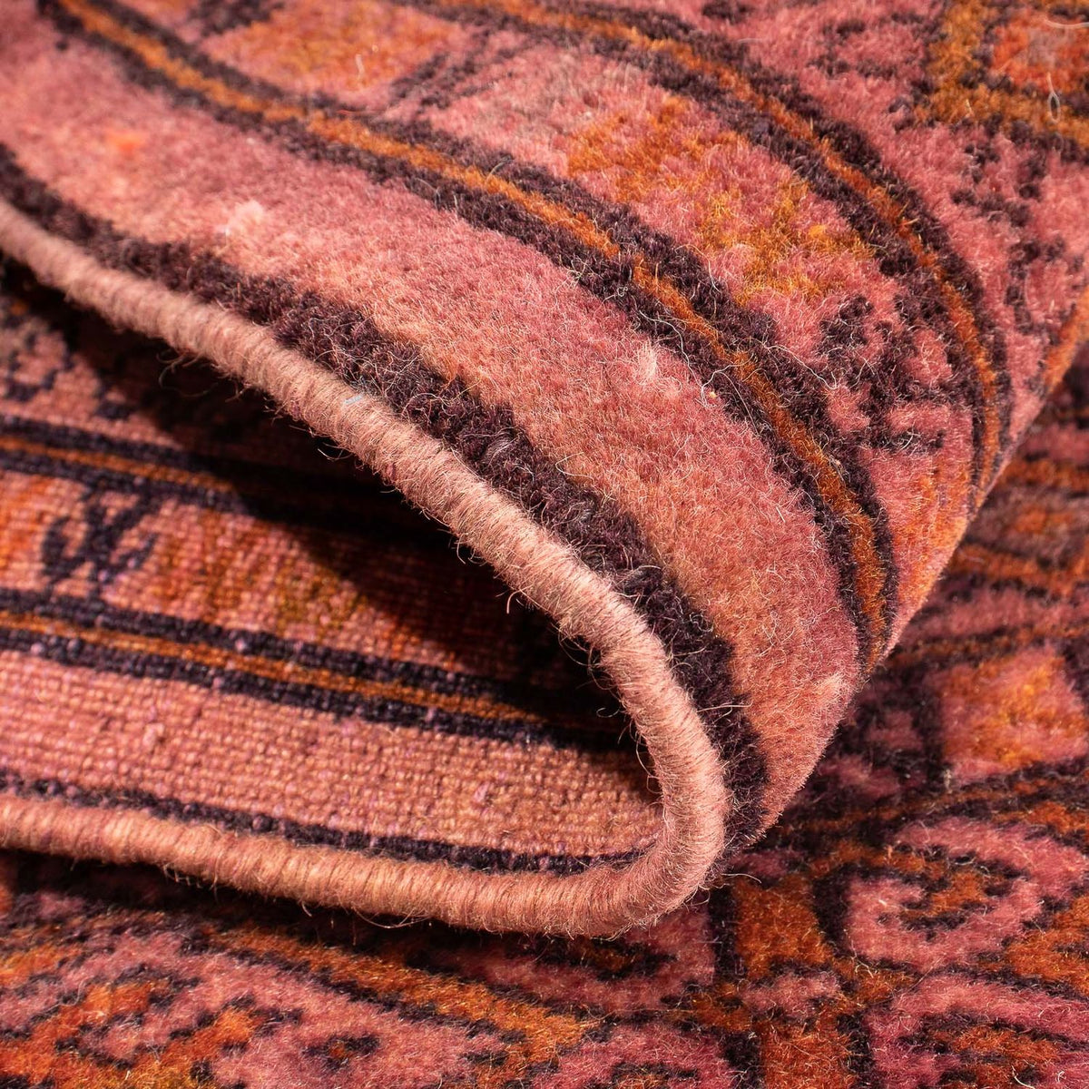 Turkaman-matta - 86 x 68 cm - ljusröd