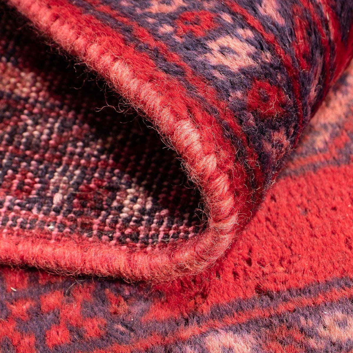 Turkaman-matta - 82 x 61 cm - mörkröd