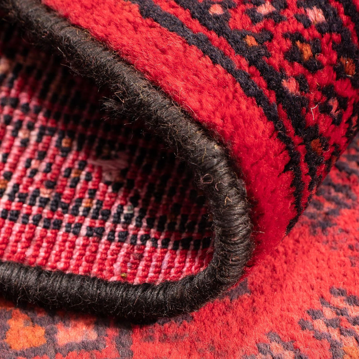 Turkaman-matta - 83 x 62 cm - mörkröd