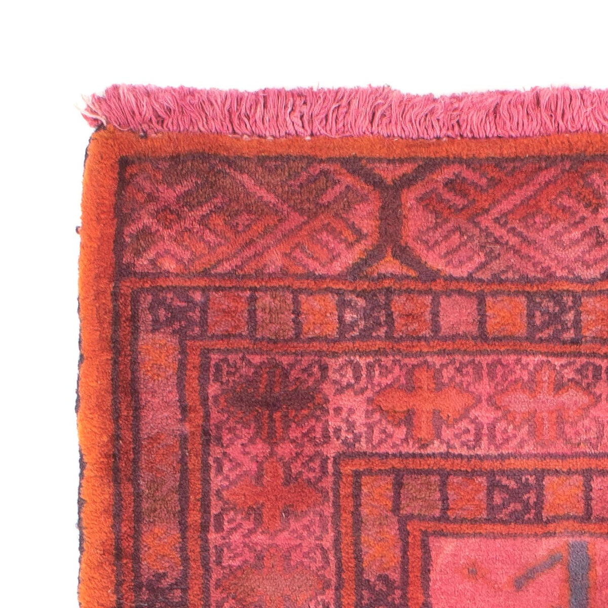 Turkaman-matta - 86 x 63 cm - ljusröd