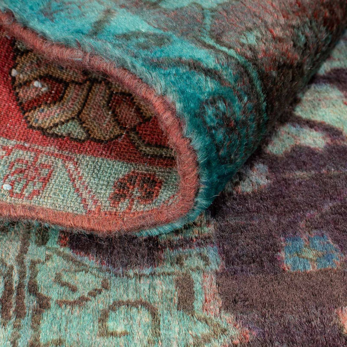 Persisk matta - Nomadic - 120 x 97 cm - ljusblå