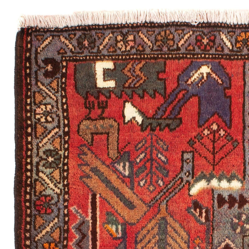 Persisk matta - Nomadic - 99 x 82 cm - mörkröd